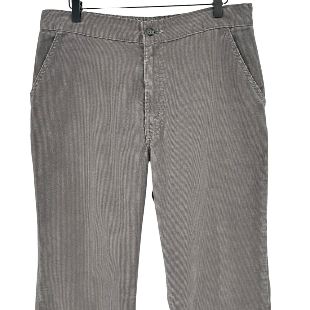 Vintage 80s Levi's Corduroy Pants High Rise Straight Leg Loose Fit Gray | 33" - Picture 6 of 14